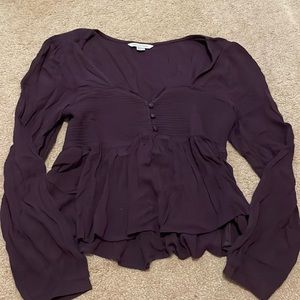 American eagle purple peplum top size XS